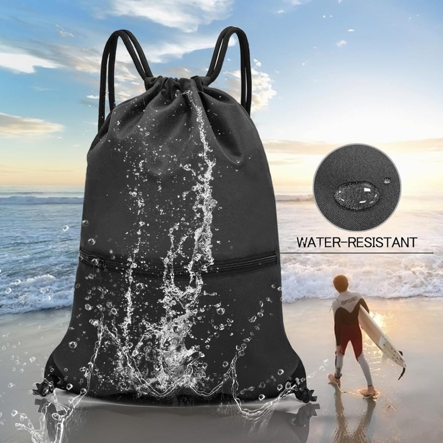 TESKI FIRST Drawstring Backpack Bag Sport Gym Sackpack