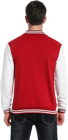 Men's Fashion Varsity Jacket Causal Slim Fit Cotton Letterman Baseball Bomber Jackets