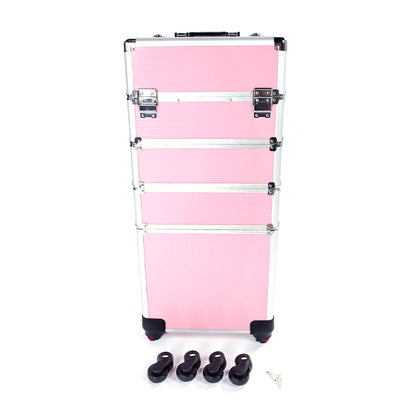 4-in-1 Aluminum Alloy, Trolley, Vanity Case, Embroidery Box