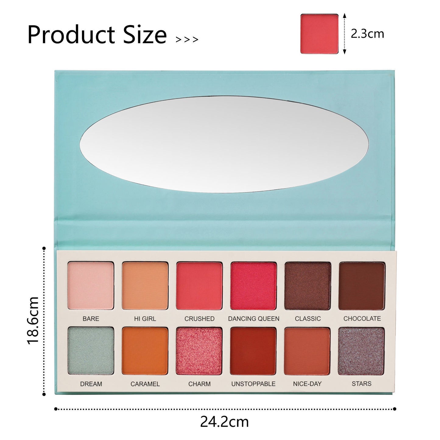 Las Chicas High Pigment Silky Hydroxybenzophenone Non-Vegan Cruelty-Free Cream 12-Color Eyeshadow Palette Makeup Palette