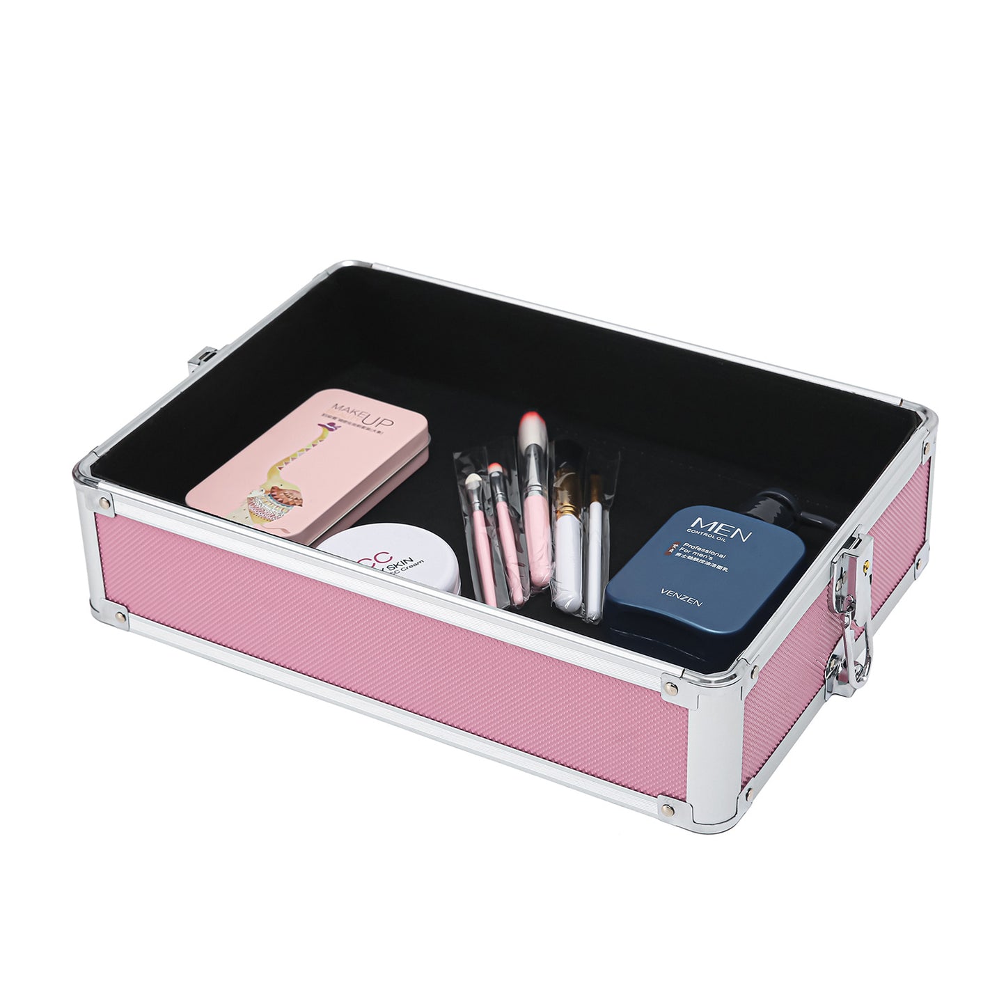 4-in-1 Aluminum Alloy, Trolley, Vanity Case, Embroidery Box