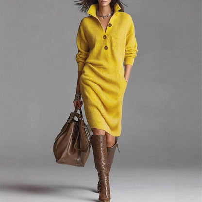 Autumn And Winter Lazy Style Overknee Sweater Women's Dress