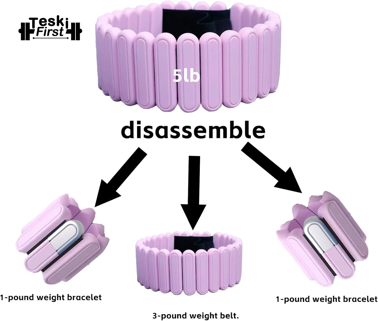 Silicone Adjustable Weighted Belt for Women & Men – DIY Weighted Walking & Exercise Belt with Removable Weights – Gym, Strength Training, Yoga, Hiking – Free Weight Adjustment for Wrist & Ankle