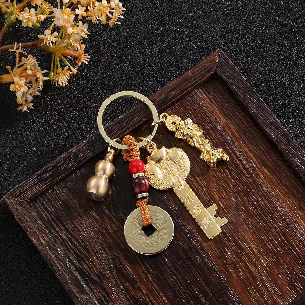 Alloy Five Blessing Men's And Women's Bag Car Key Pendant