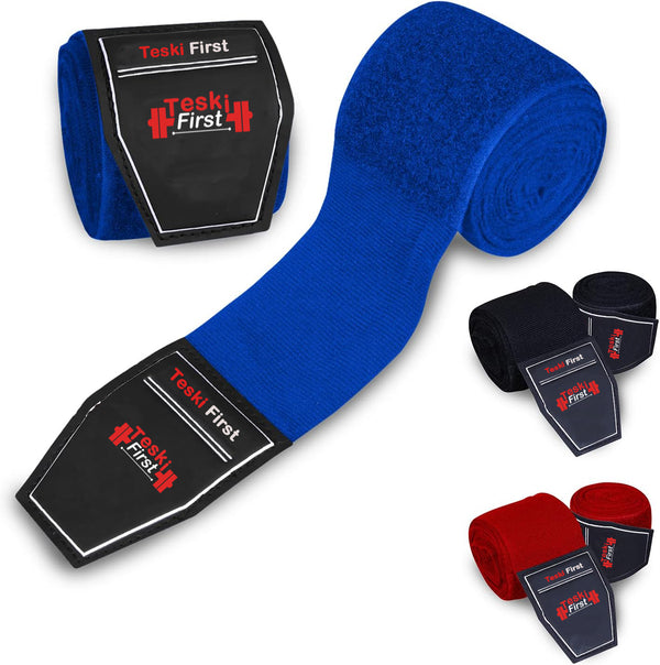 Boxing Hand Wraps 4.5 Meter Martial Arts Bandages Inner Gloves Wrist Support Straps Punching Under Hand Knuckles Heavy Elasticated Training Bag Mitts Muay Thai