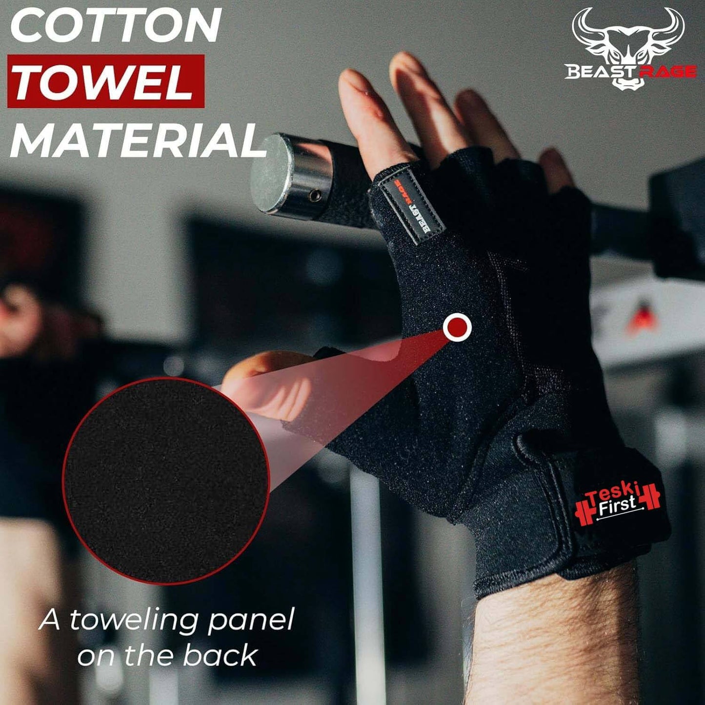 Workout Gloves for Men, Durable Palm Grip Gym Gloves Women Half Finger Elasticated Training Weight Lifting Strength Bodybuilding Anti Slip Cycling Gloves Exercise.