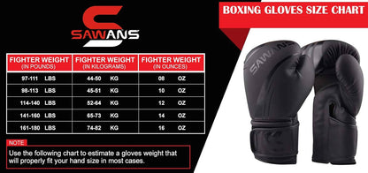 SAWANS® Boxing Gloves Professional MMA Sparring Kickboxing Punch Bag Training Muay Thai Fighting