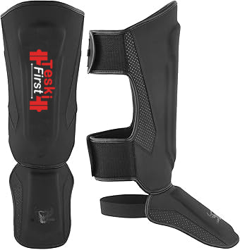 MMA Martial Arts Shin Guards for Kickboxing Adjustable Muay Thai, Padded Martial Arts Shin Pads Leg Guard with Instep Sleeves MMA Training BJJ...
