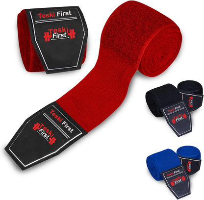 Boxing Hand Wraps 4.5 Meter Martial Arts Bandages Inner Gloves Wrist Support Straps Punching Under Hand Knuckles Heavy Elasticated Training Bag Mitts Muay Thai