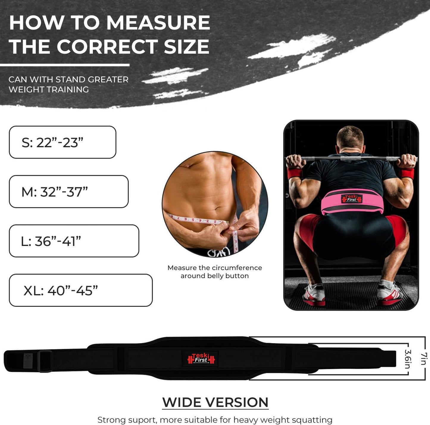 Weight Lifting Belt Double Strength 5.5 Padded Neoprene Back Gym Bodybuilding Deadlifts Lifting Exercise Fitness Workout Belts Men Women Lumbar Training Core Support