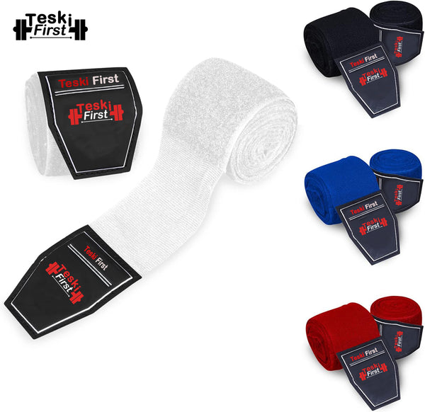 Boxing Hand Wraps 4.5 Meter Martial Arts Bandages Inner Gloves Wrist Support Straps Punching Under Hand Knuckles Heavy Elasticated Training Bag Mitts Muay Thai