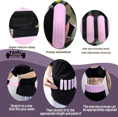 Silicone Adjustable Weighted Belt for Women & Men – DIY Weighted Walking & Exercise Belt with Removable Weights – Gym, Strength Training, Yoga, Hiking – Free Weight Adjustment for Wrist & Ankle