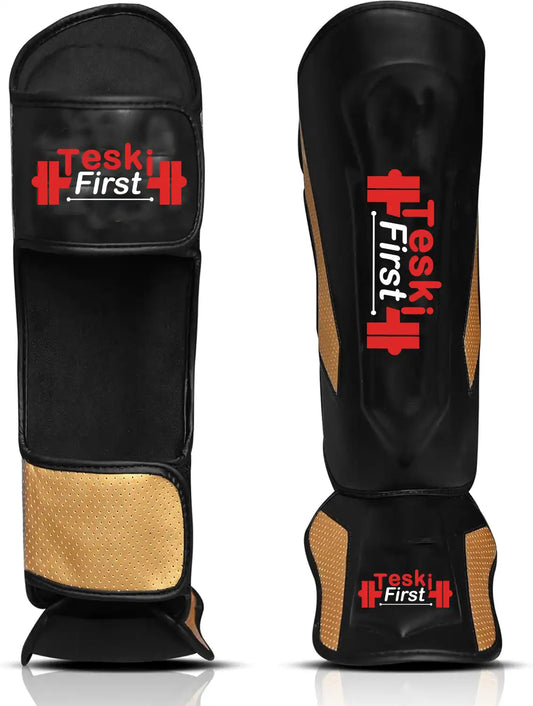 MMA Martial Arts Shin Guards for Kickboxing Adjustable Muay Thai, Padded Martial Arts Shin Pads Leg Guard with Instep Sleeves MMA Training BJJ...