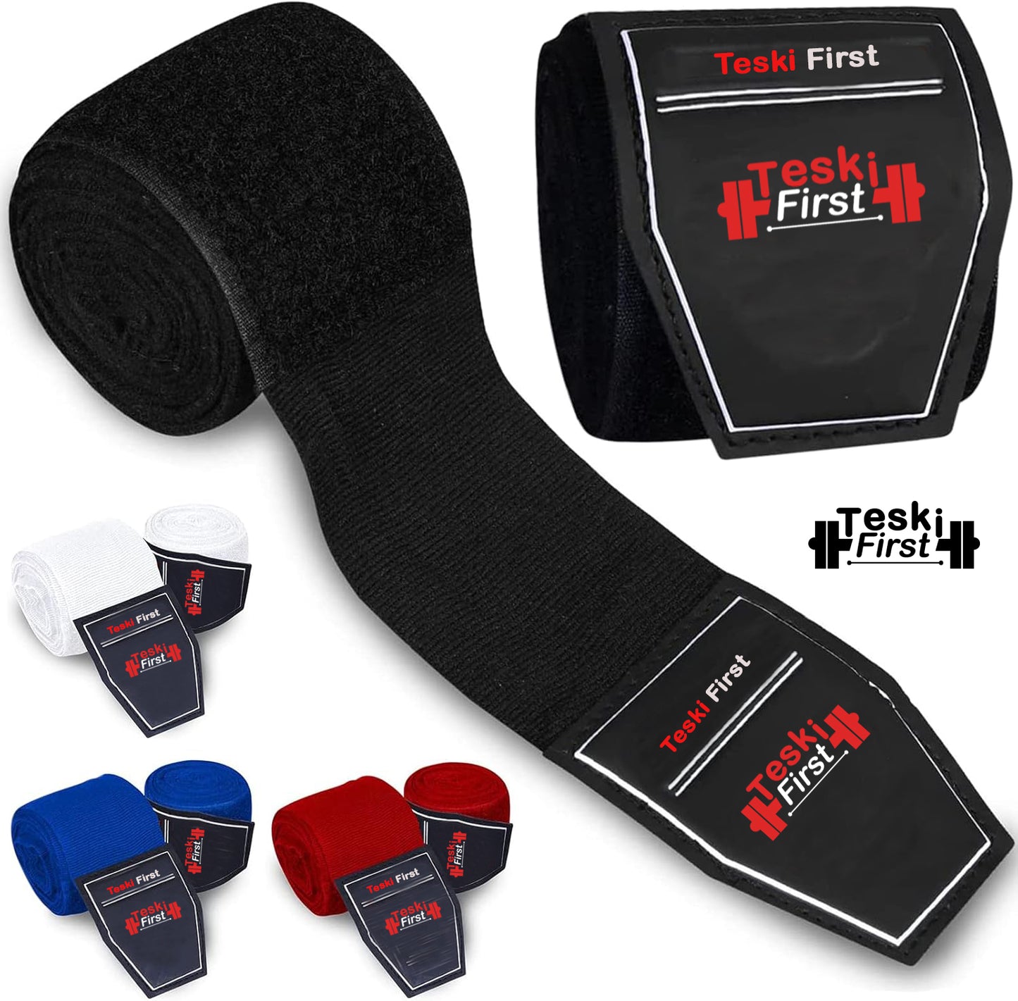 Boxing Hand Wraps 4.5 Meter Martial Arts Bandages Inner Gloves Wrist Support Straps Punching Under Hand Knuckles Heavy Elasticated Training Bag Mitts Muay Thai