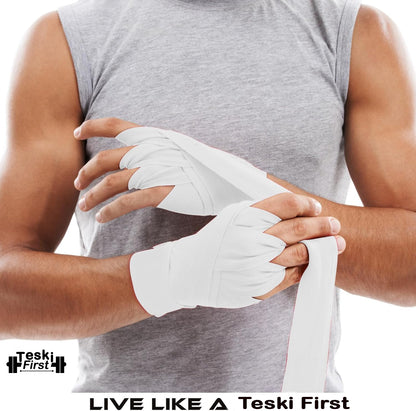 Boxing Hand Wraps 4.5 Meter Martial Arts Bandages Inner Gloves Wrist Support Straps Punching Under Hand Knuckles Heavy Elasticated Training Bag Mitts Muay Thai