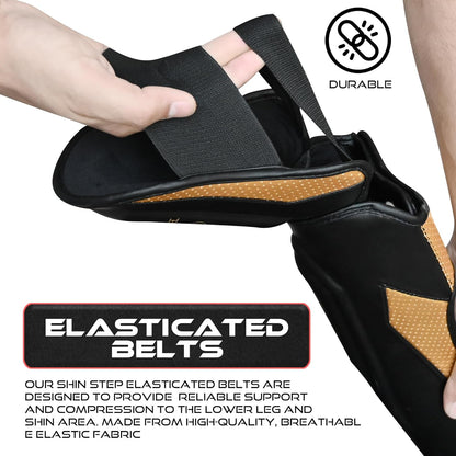 MMA Martial Arts Shin Guards for Kickboxing Adjustable Muay Thai, Padded Martial Arts Shin Pads Leg Guard with Instep Sleeves MMA Training BJJ...