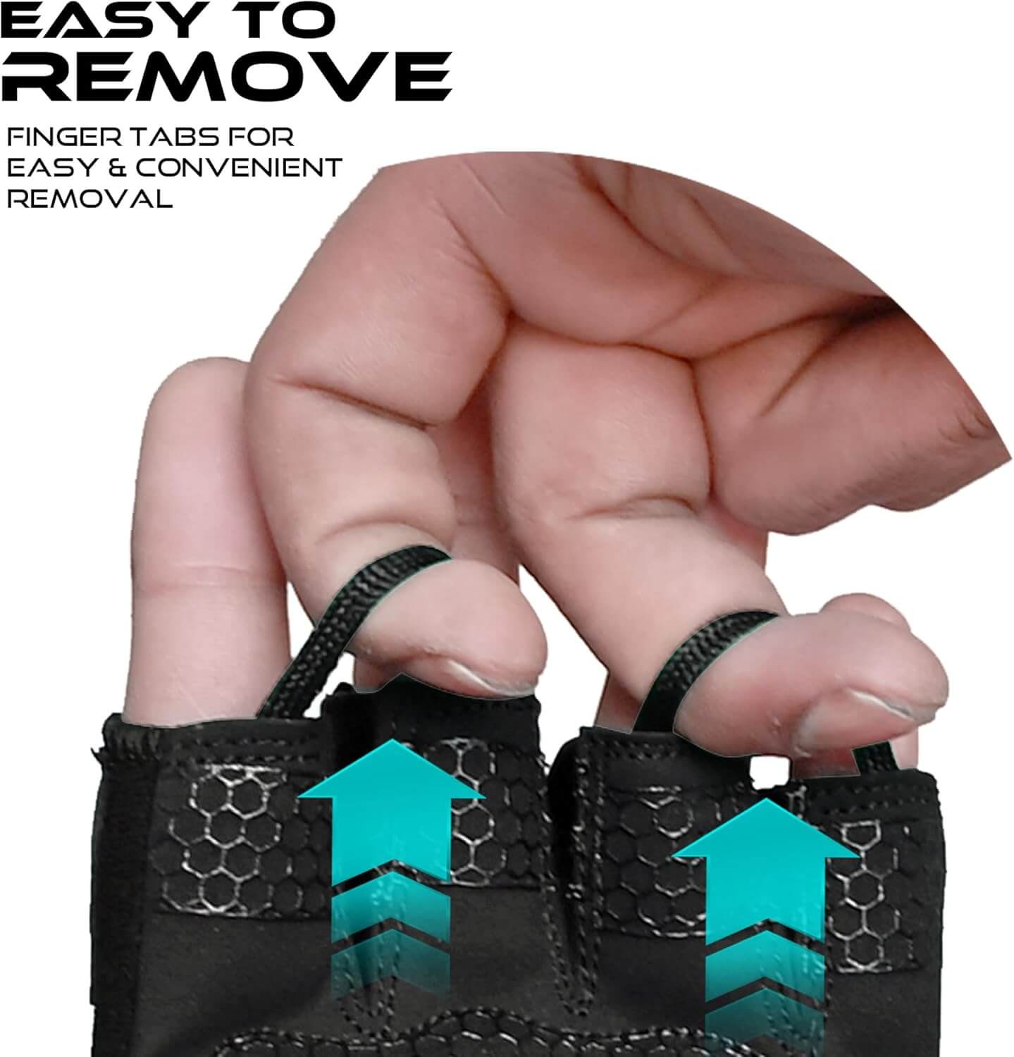 Workout Gloves for Men, Durable Palm Grip Gym Gloves Women Half Finger Elasticated Training Weight Lifting Strength Bodybuilding Anti Slip Cycling Gloves Exercise - Easy removal design with finger tabs.