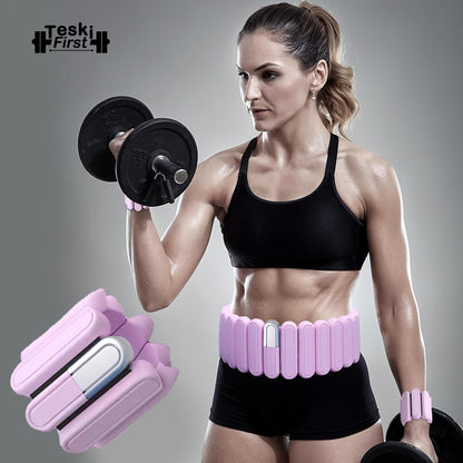 Silicone Adjustable Weighted Belt for Women & Men – DIY Weighted Walking & Exercise Belt with Removable Weights – Gym, Strength Training, Yoga, Hiking – Free Weight Adjustment for Wrist & Ankle