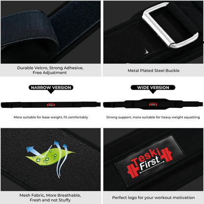 Weight Lifting Belt Double Strength 5.5 Padded Neoprene Back Gym Bodybuilding Deadlifts Lifting Exercise Fitness Workout Belts Men Women Lumbar Training Core Support