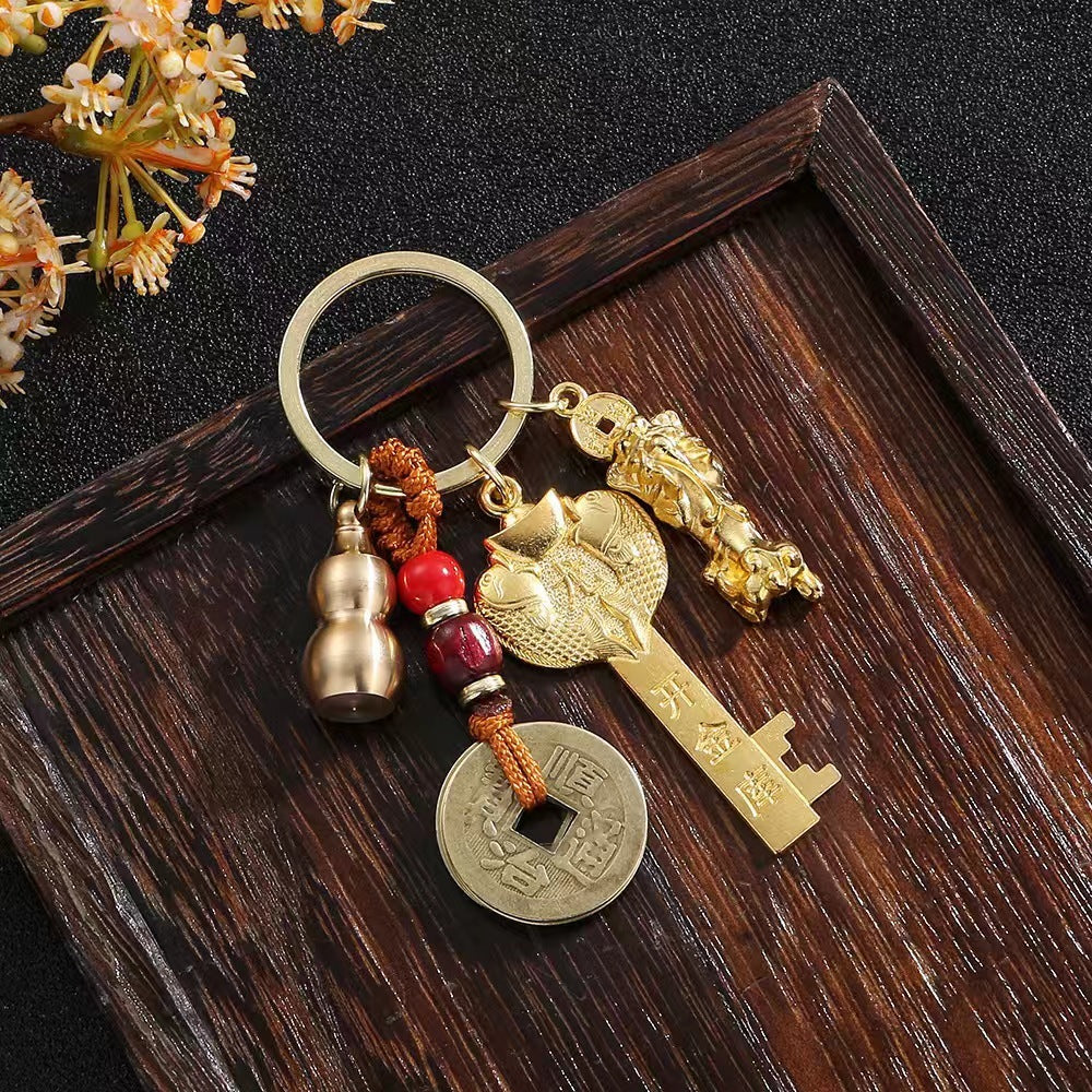 Alloy Five Blessing Men's And Women's Bag Car Key Pendant