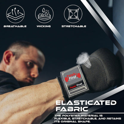 Inner Gloves with Hand Wraps Quick Wrap Long 36" Wrist Support MMA Muay Thai Bandages Punching Martial Arts Training Men Women Kickboxing Bandages Under Bag Gloves