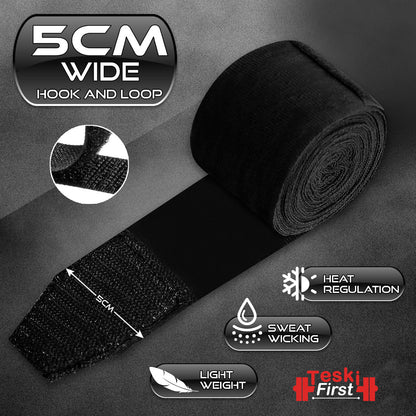 Boxing Hand Wraps 4.5 Meter Martial Arts Bandages Inner Gloves Wrist Support Straps Punching Under Hand Knuckles Heavy Elasticated Training Bag Mitts Muay Thai