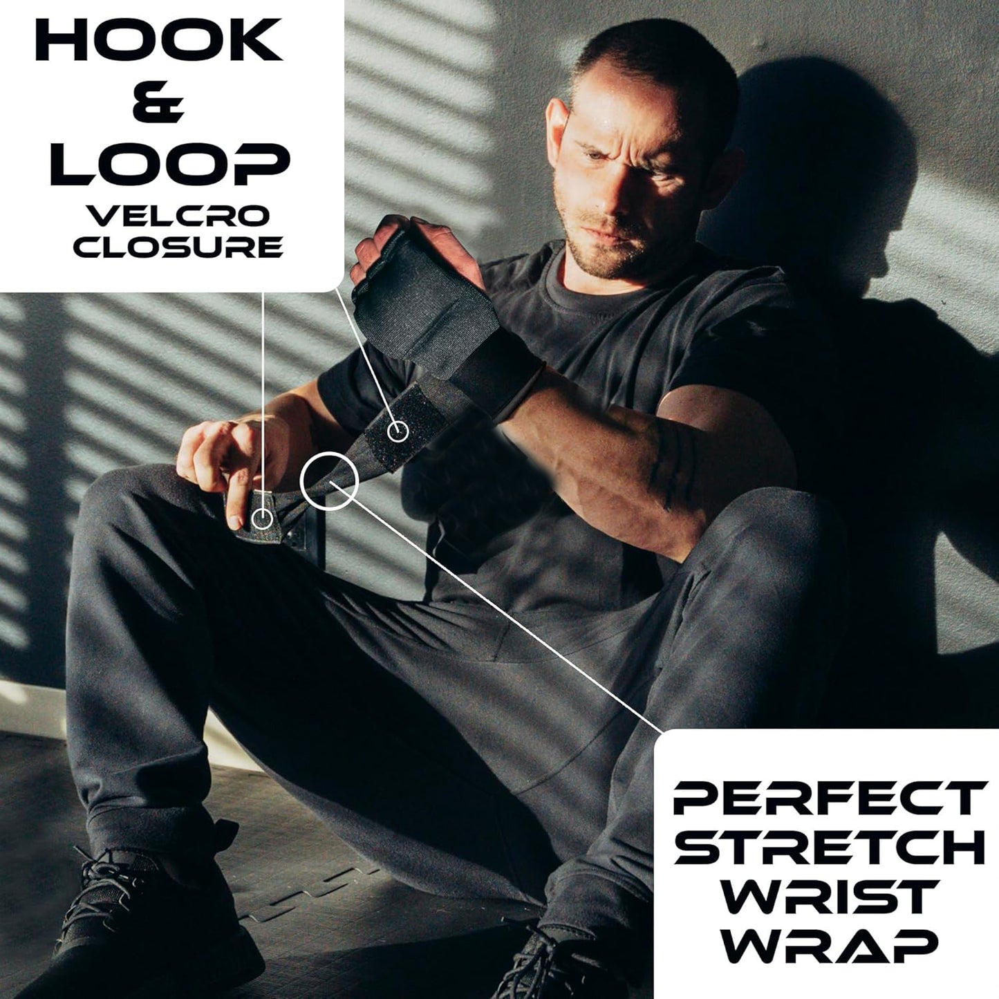 Inner Gloves with Hand Wraps Quick Wrap Long 36" Wrist Support MMA Muay Thai Bandages Punching Martial Arts Training Men Women Kickboxing Bandages Under Bag Gloves