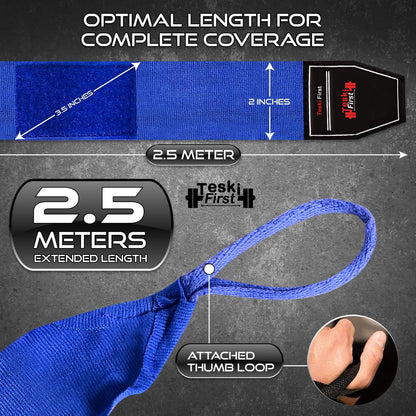 Boxing Hand Wraps 4.5 Meter Martial Arts Bandages Inner Gloves Wrist Support Straps Punching Under Hand Knuckles Heavy Elasticated Training Bag Mitts Muay Thai