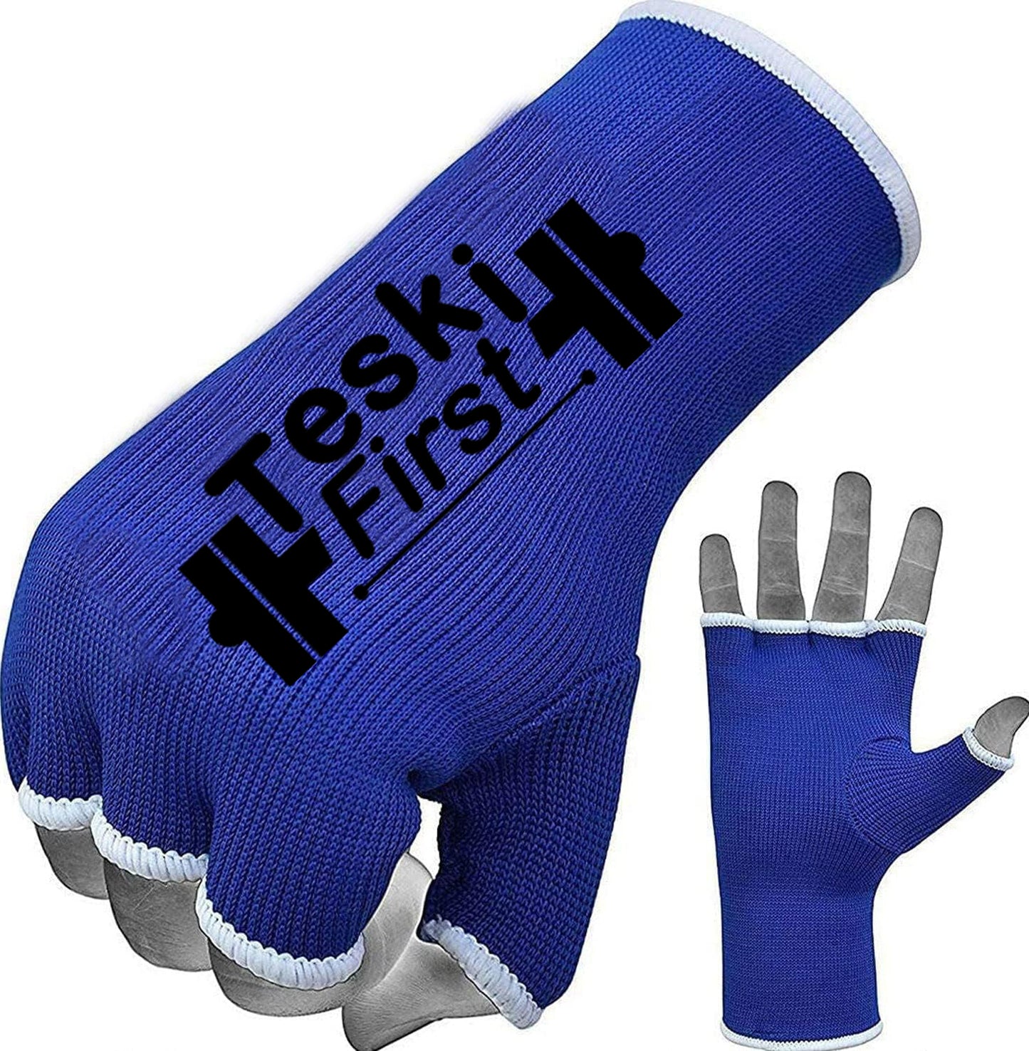 Boxing Hand Wraps Half Finger Inner Gloves for Punching - Elasticated Bandages Fist Protection - Great for MMA, Muay Thai, Kickboxing, Martial Arts Training, Combat Sports, Home Gym Workouts