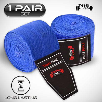 Boxing Hand Wraps 4.5 Meter Martial Arts Bandages Inner Gloves Wrist Support Straps Punching Under Hand Knuckles Heavy Elasticated Training Bag Mitts Muay Thai