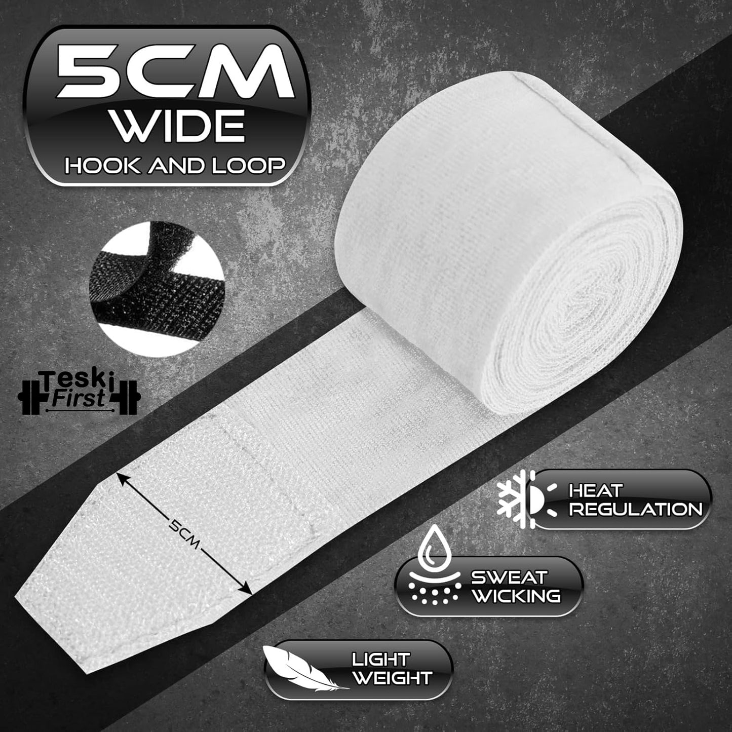 Boxing Hand Wraps 4.5 Meter Martial Arts Bandages Inner Gloves Wrist Support Straps Punching Under Hand Knuckles Heavy Elasticated Training Bag Mitts Muay Thai