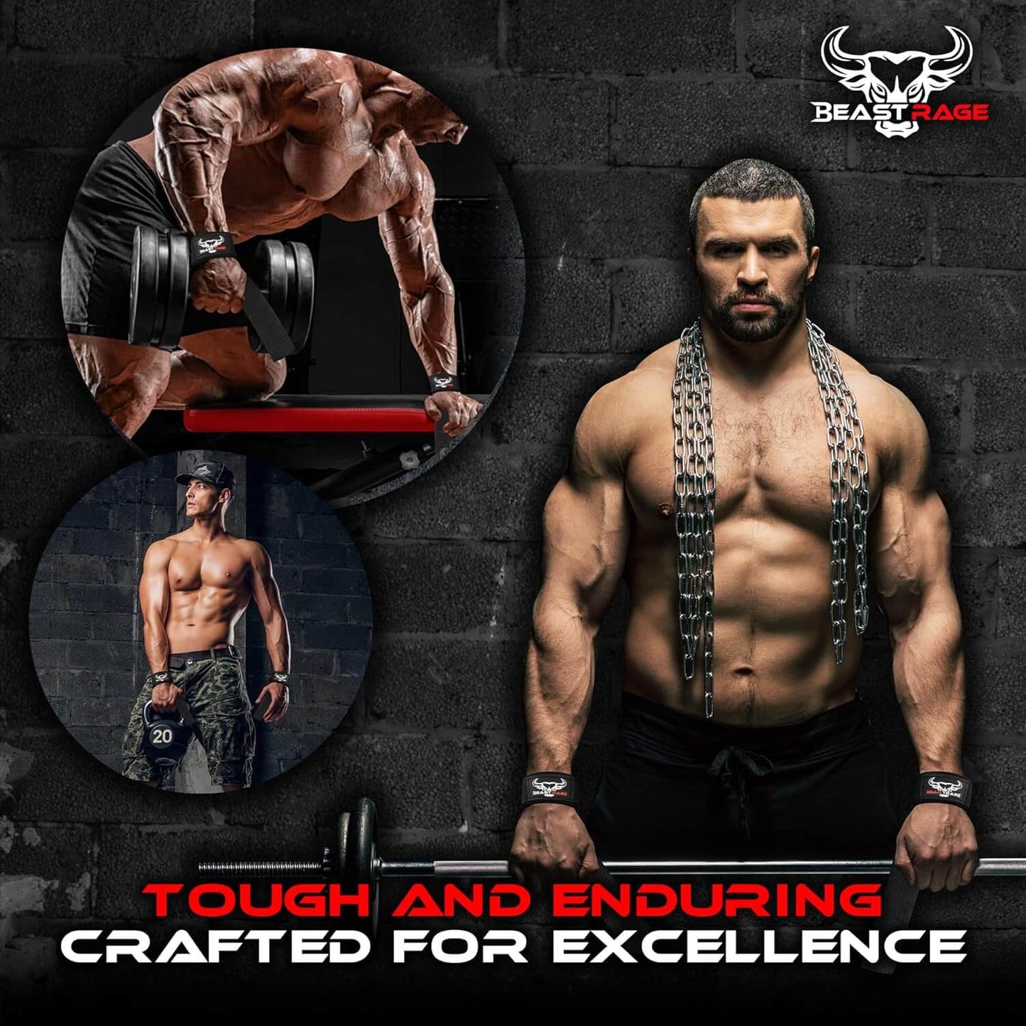 BEAST RAGE Lifting Wrist Straps for Weightlifting, Weight Lifting Strap