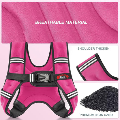 Weighted Vest Woman, LB Women's Weight Vest for Walking, Strength Training Weight Vests for Female Men, Reflective Stripe Body Vest for Workout Running Jogging Fitness