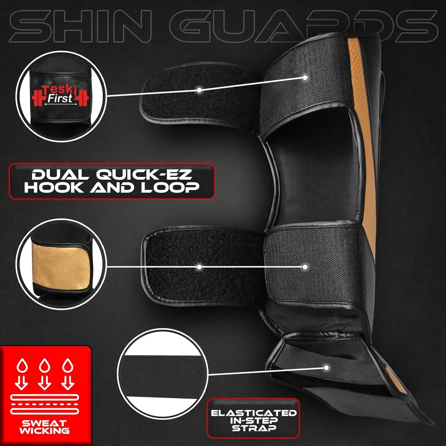 MMA Martial Arts Shin Guards for Kickboxing Adjustable Muay Thai, Padded Martial Arts Shin Pads Leg Guard with Instep Sleeves MMA Training BJJ...