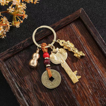 Alloy Five Blessing Men's And Women's Bag Car Key Pendant