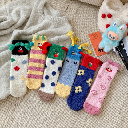 Coral Fleece Socks Women's Winter Thermal Middle Tube Sleep
