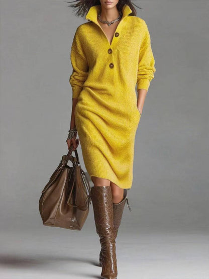 Autumn And Winter Lazy Style Overknee Sweater Women's Dress