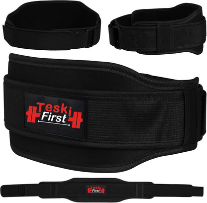 Weight Lifting Belt Double Strength 5.5 Padded Neoprene Back Gym Bodybuilding Deadlifts Lifting Exercise Fitness Workout Belts Men Women Lumbar Training Core Support