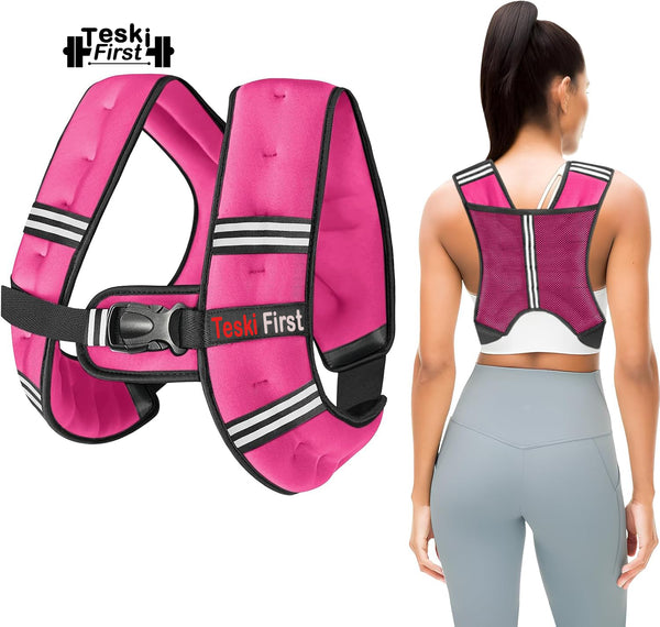 Weighted Vest Woman, LB Women's Weight Vest for Walking, Strength Training Weight Vests for Female Men, Reflective Stripe Body Vest for Workout Running Jogging Fitness