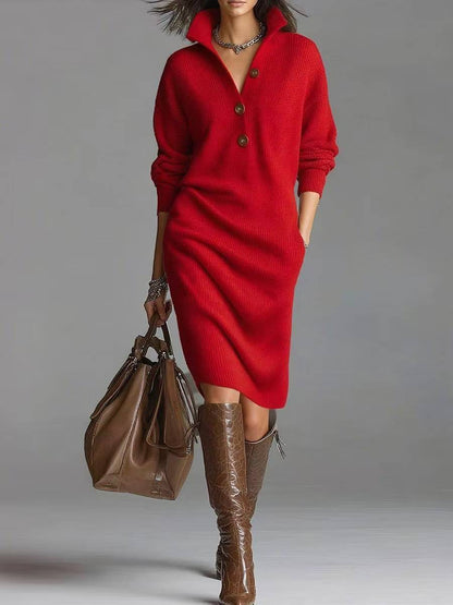 Autumn And Winter Lazy Style Overknee Sweater Women's Dress