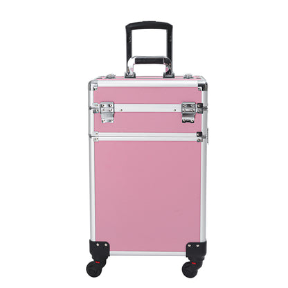 4-in-1 Aluminum Alloy, Trolley, Vanity Case, Embroidery Box