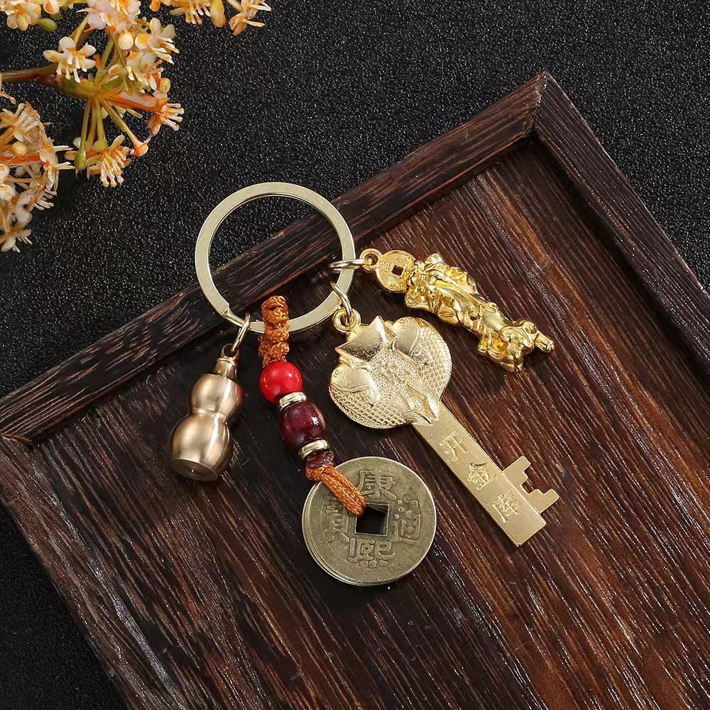 Alloy Five Blessing Men's And Women's Bag Car Key Pendant