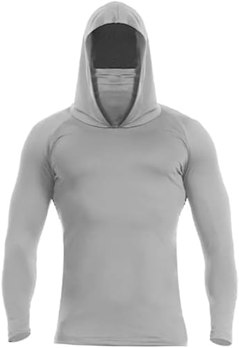 CasRmia Men's Sun Protection Hoodie,UPF 50+ Men's Fishing Shirt,Lightweight Long Sleeve Cooling Hiking Performance Shirt,Breathable for Outdoor Sports